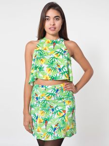 Paradise Print Lulu Mini Skirt and Crop 